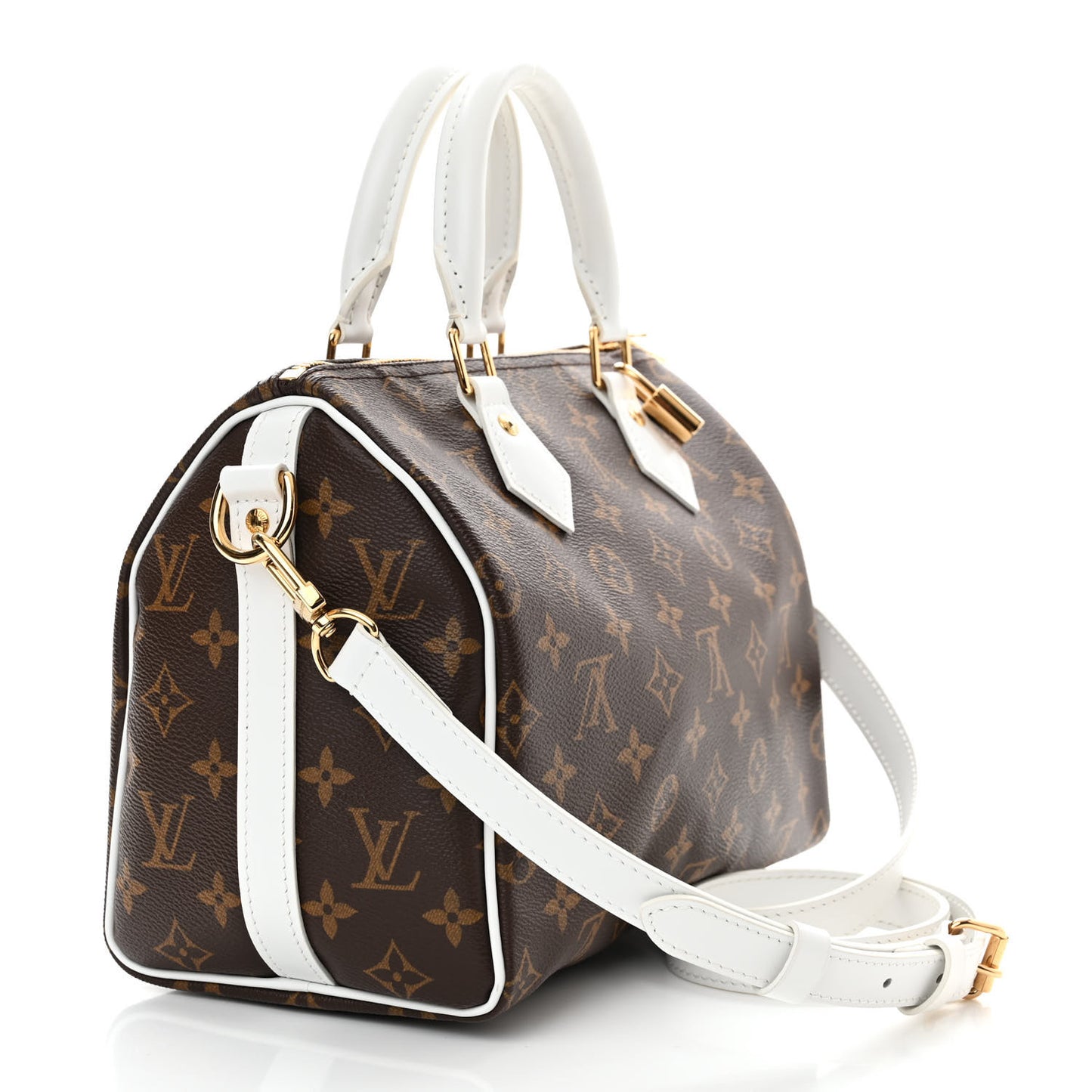 Monogram LV Match Speedy Bandouliere 25 White
