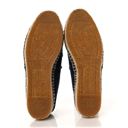 Chanel Denim Toile CC Espadrilles 39 Navy Black 5 of 8