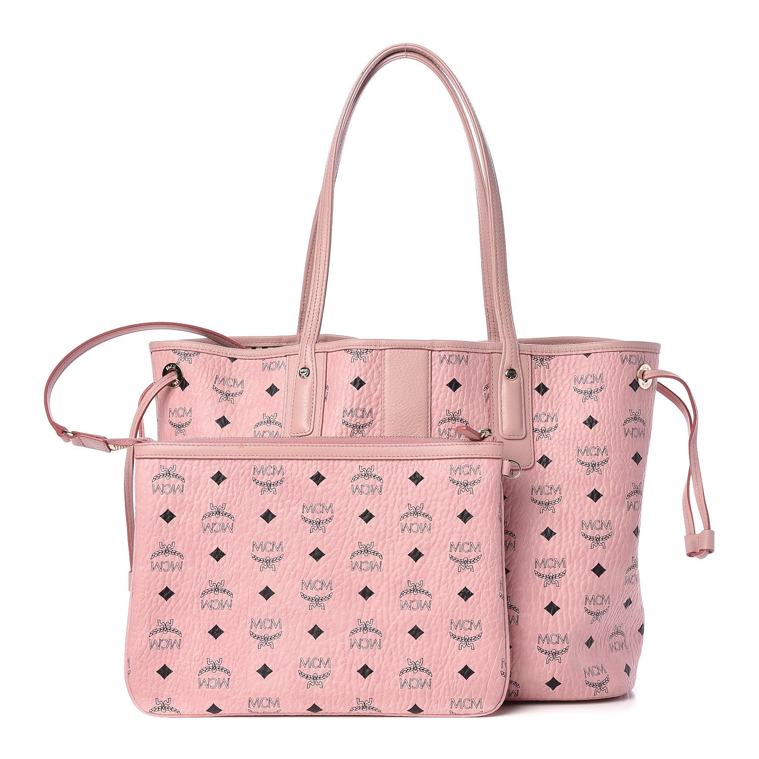 MCM Visetos Medium Liz Reversible Shopper Tote Soft Pink 1 of 21