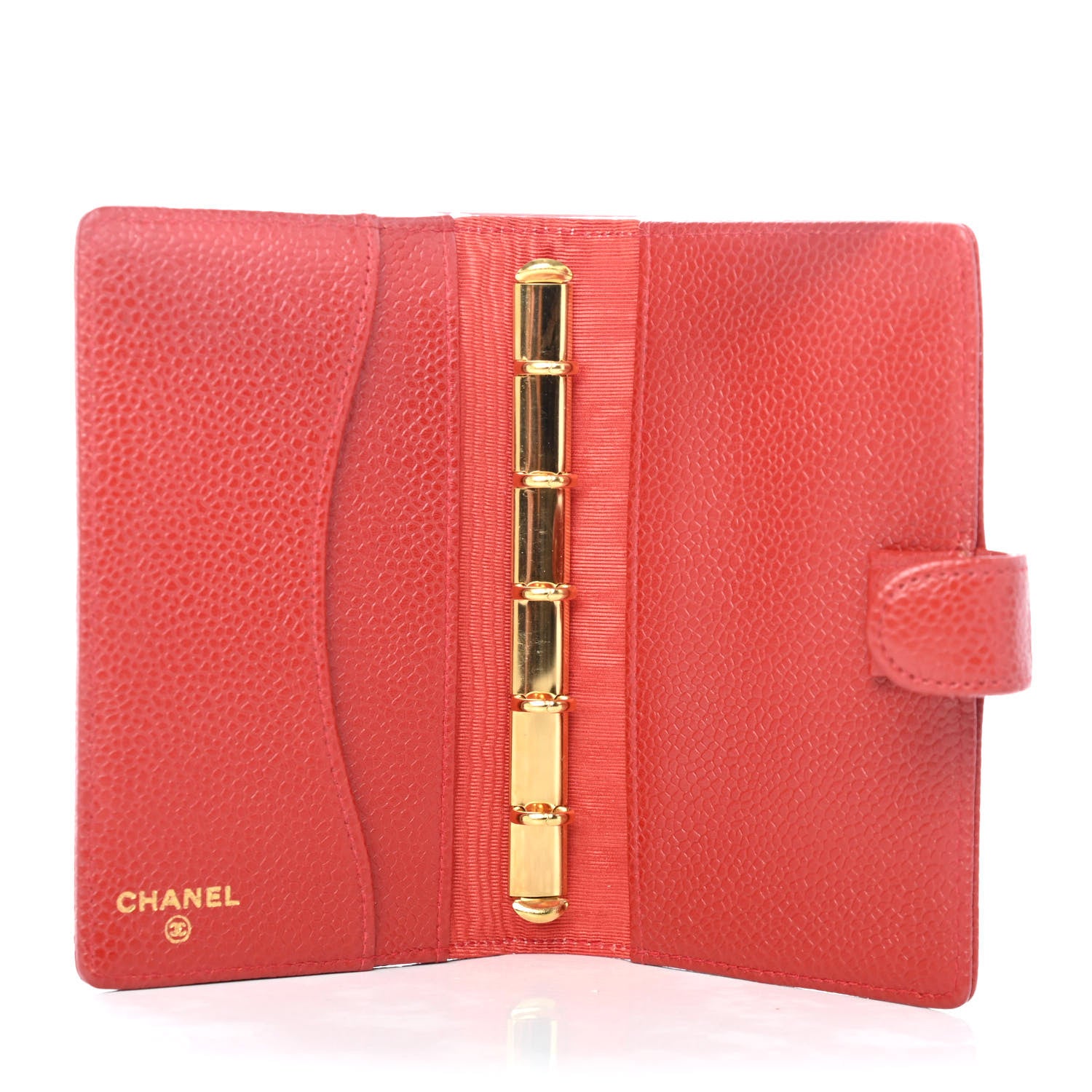 Chanel Caviar CC Mini Ring Agenda Planner Red 4 of 4