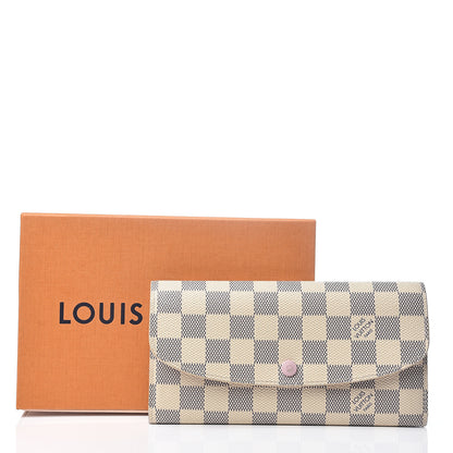 Louis Vuitton Damier Azur Emilie Wallet Rose Ballerine 6 of 6