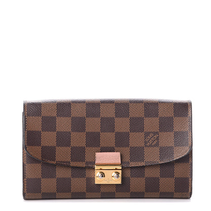 Louis Vuitton Damier Ebene Croisette Chain Wallet Rose Ballerine 1 of 5