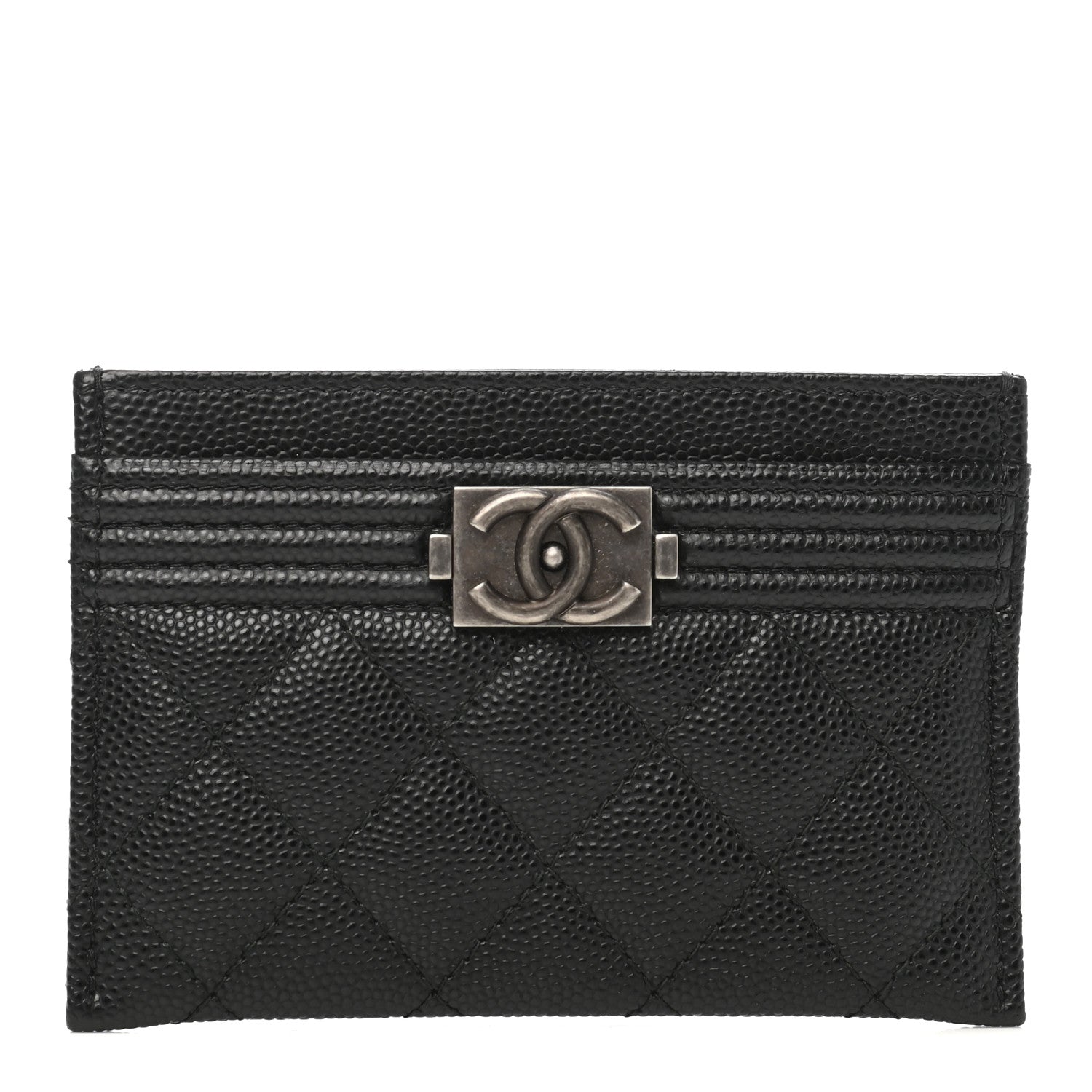 Chanel Caviar Quilted Boy Card Holder Black 1 of 7