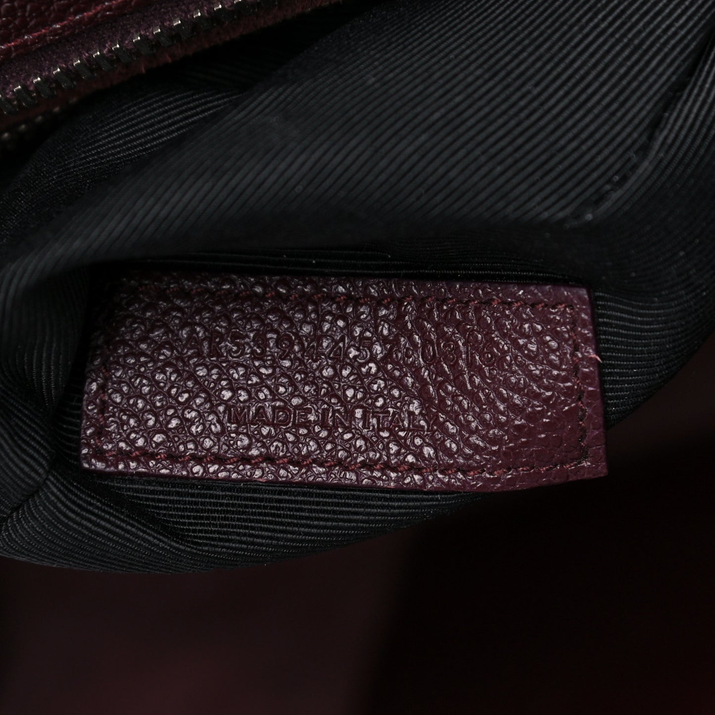 Grained Calfskin Medium Cabas Rive Gauche Amaranto