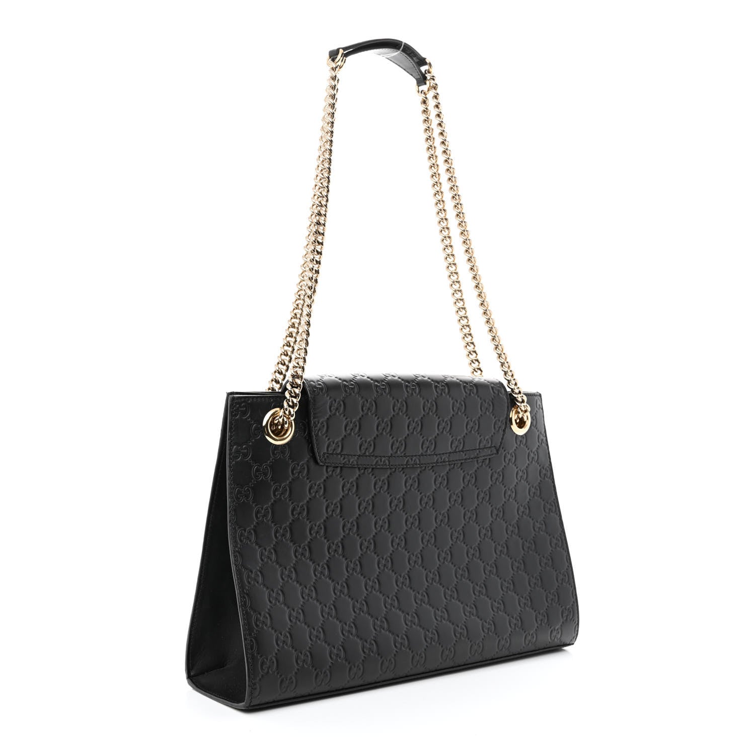 Gucci Guccissima Large Emily Chain Shoulder Bag Black 3 of 11