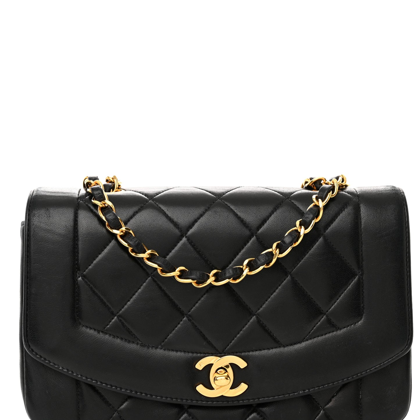 Lambskin Quilted Small Single Flap Black