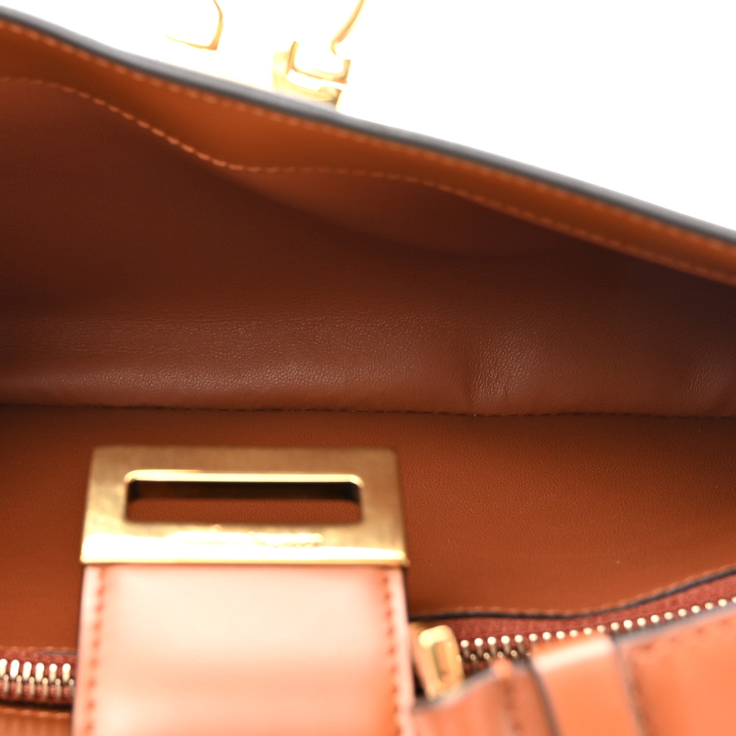 Salvatore Ferragamo Calfskin Trifolio Shoulder Bag Siena Tan 5 of 10