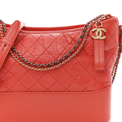 Chanel Aged Calfskin Quilted Medium Gabrielle Hobo Red 8 of 11