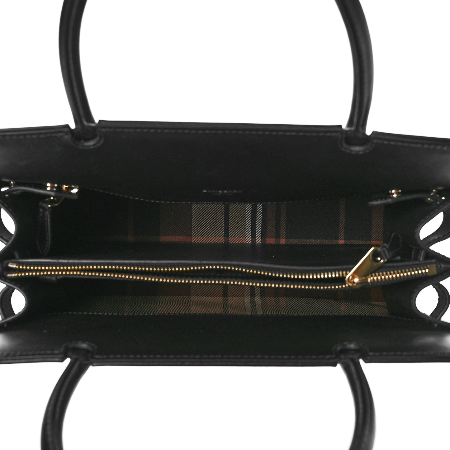 Wool Tartan Two Handle Title Bag Dark Green
