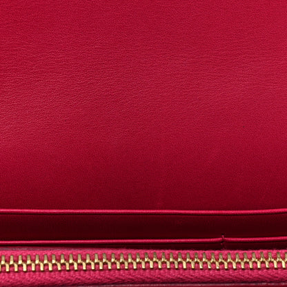 Saint Laurent Grain de Poudre Classic Letters Chain Wallet Fuchsia 11 of 21