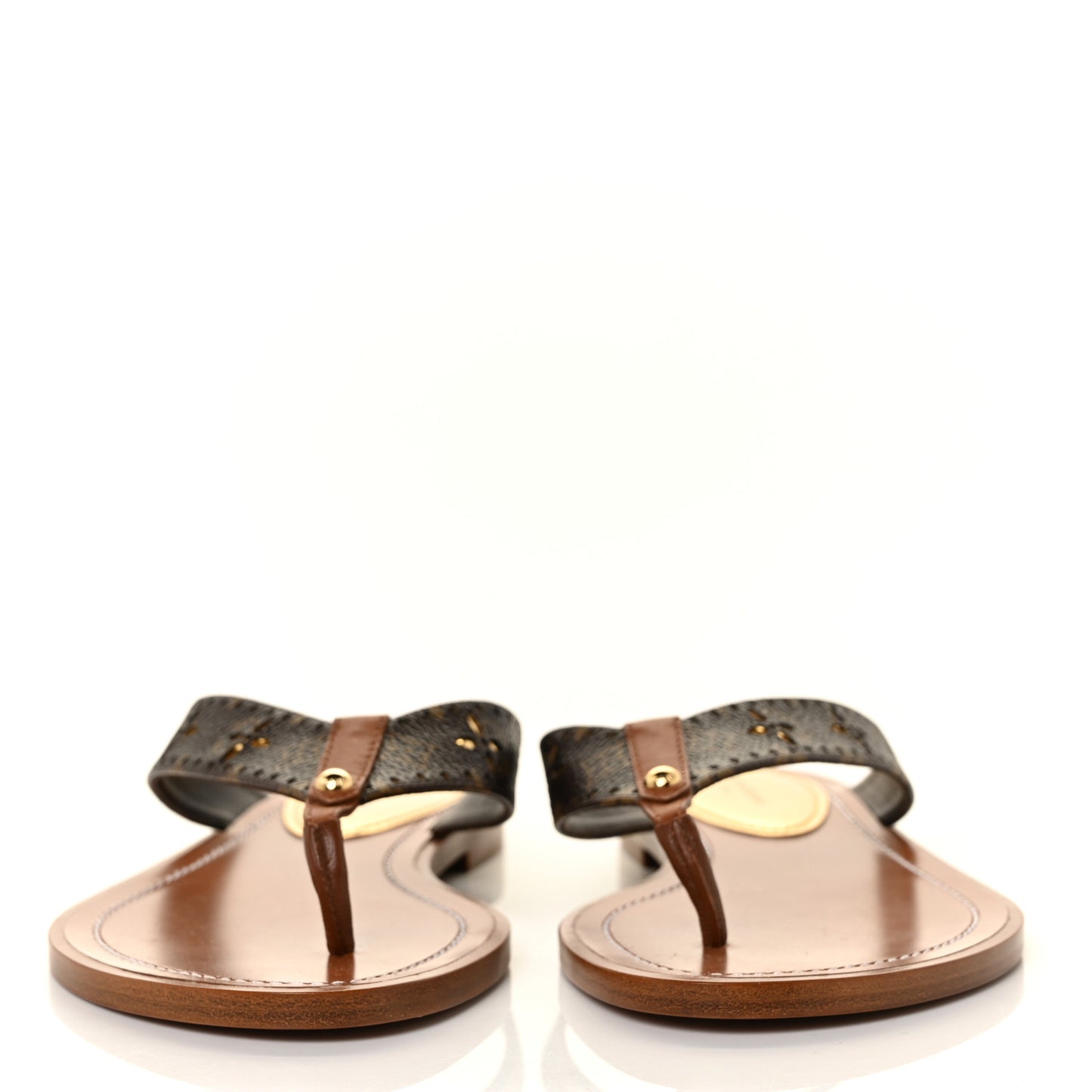 Monogram Sunny Flat Thong Sandals 35 Brown