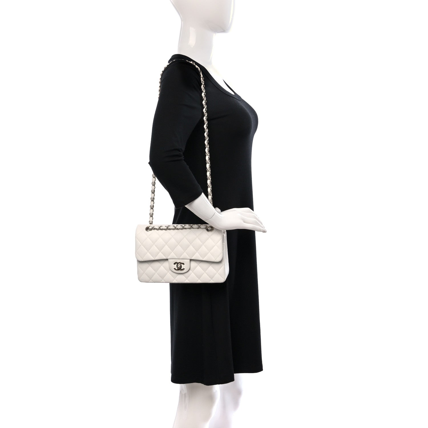 Chanel Caviar Quilted Small Double Flap White 2 of 10