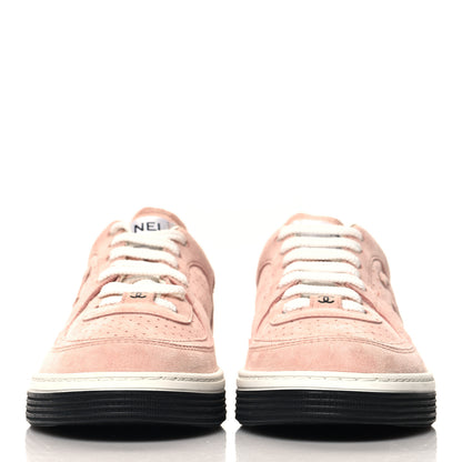 Chanel Suede Womens CC Sneakers 36 Pink 3 of 8
