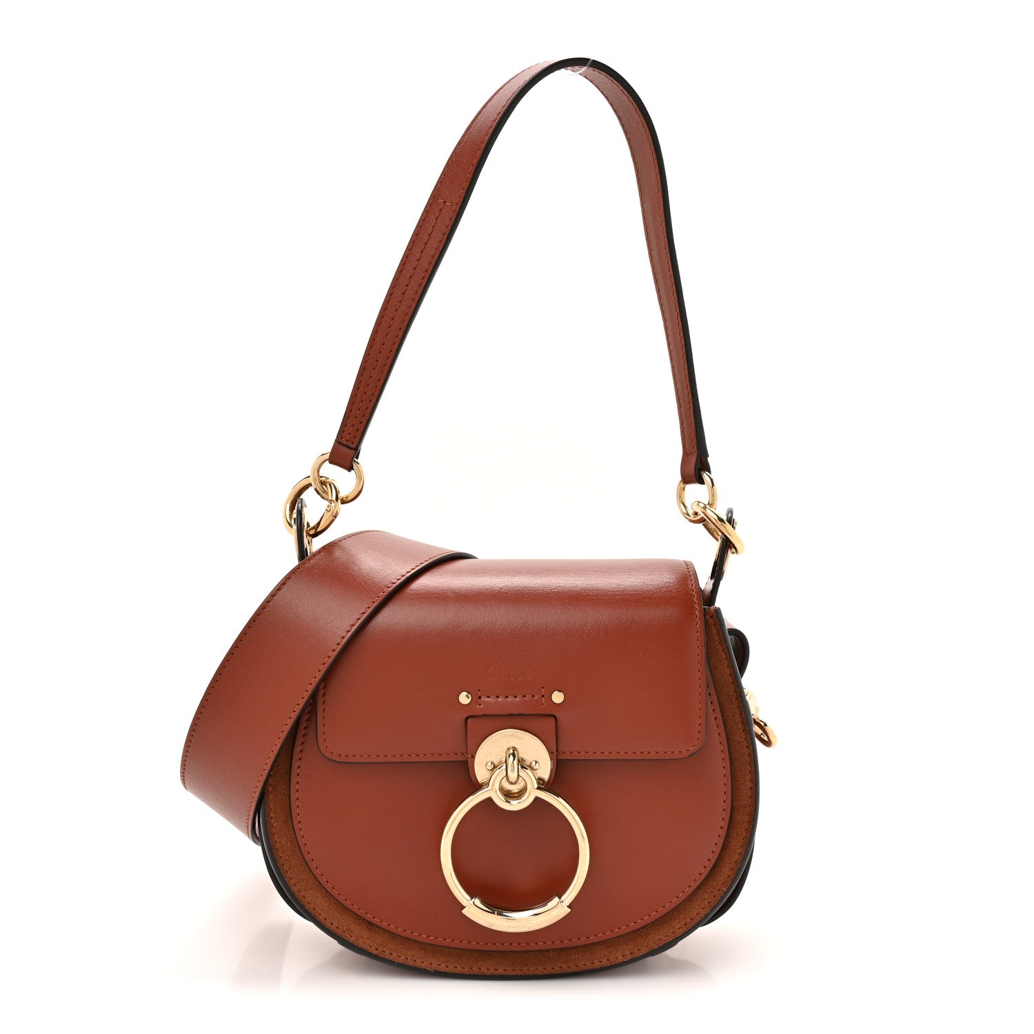 Chloe Calfskin Suede Small Tess Bag Sepia Brown 1 of 10