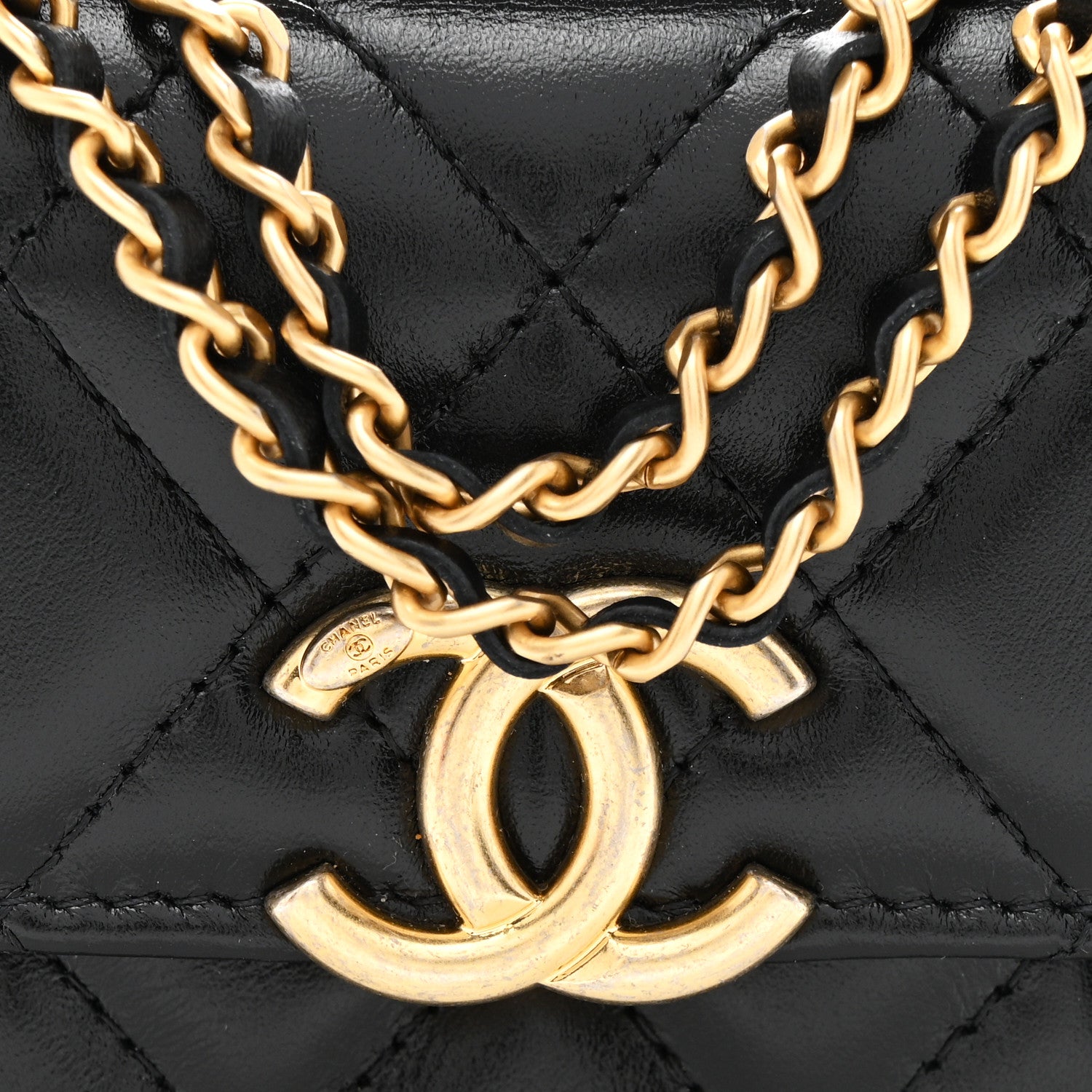 Chanel Calfskin Quilted Perfect Fit Coin Purse With Chain Black 9 of 12