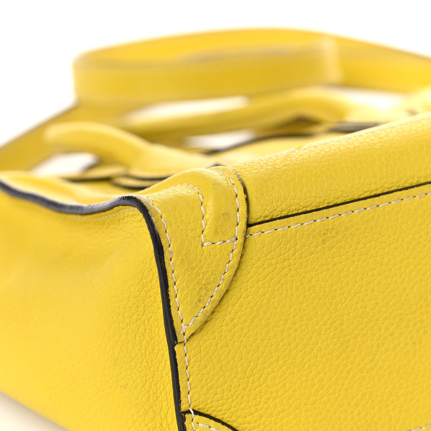 Celine Drummed Calfskin Nano Luggage Citron 8 of 18