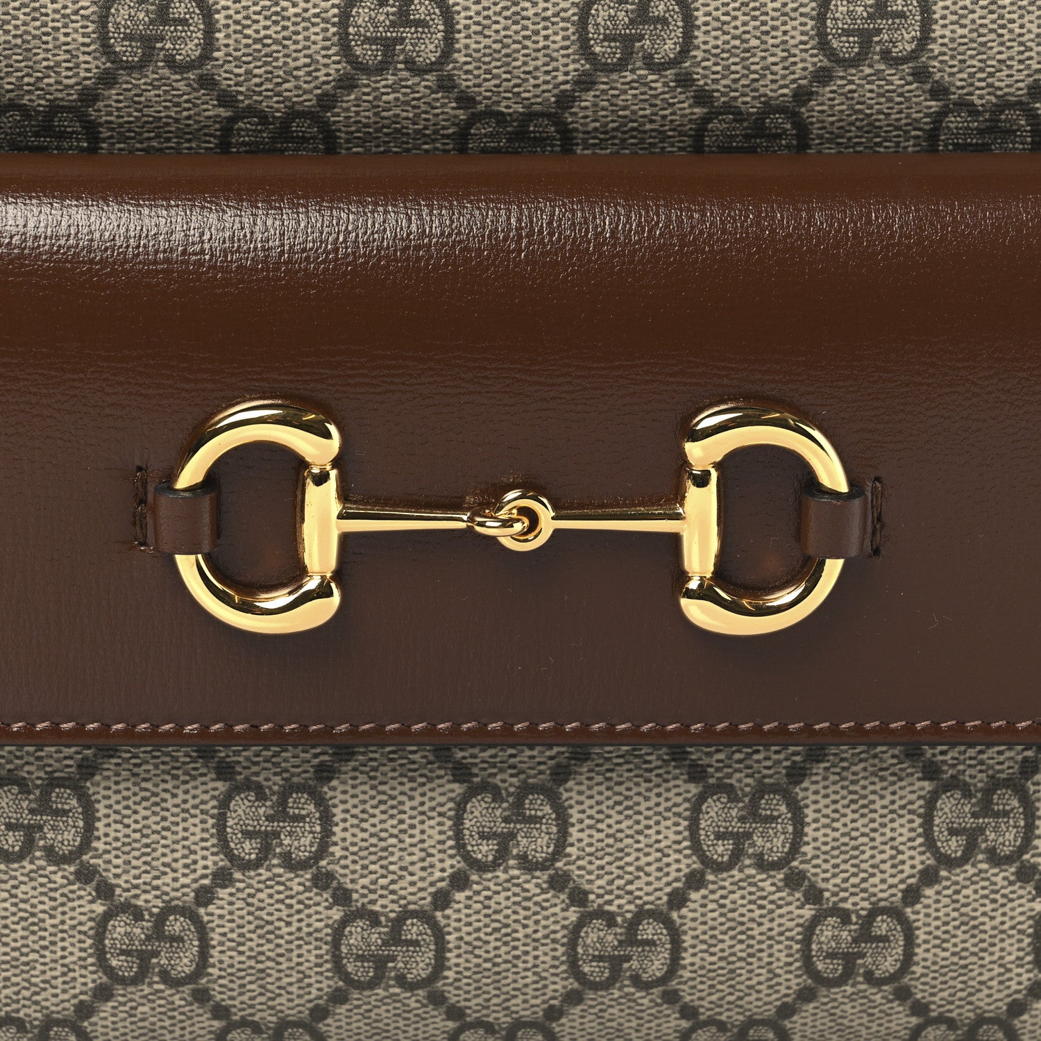 Gucci GG Supreme Monogram Small Horsebit 1955 Shoulder Bag Beige Brown Sugar 8 of 12
