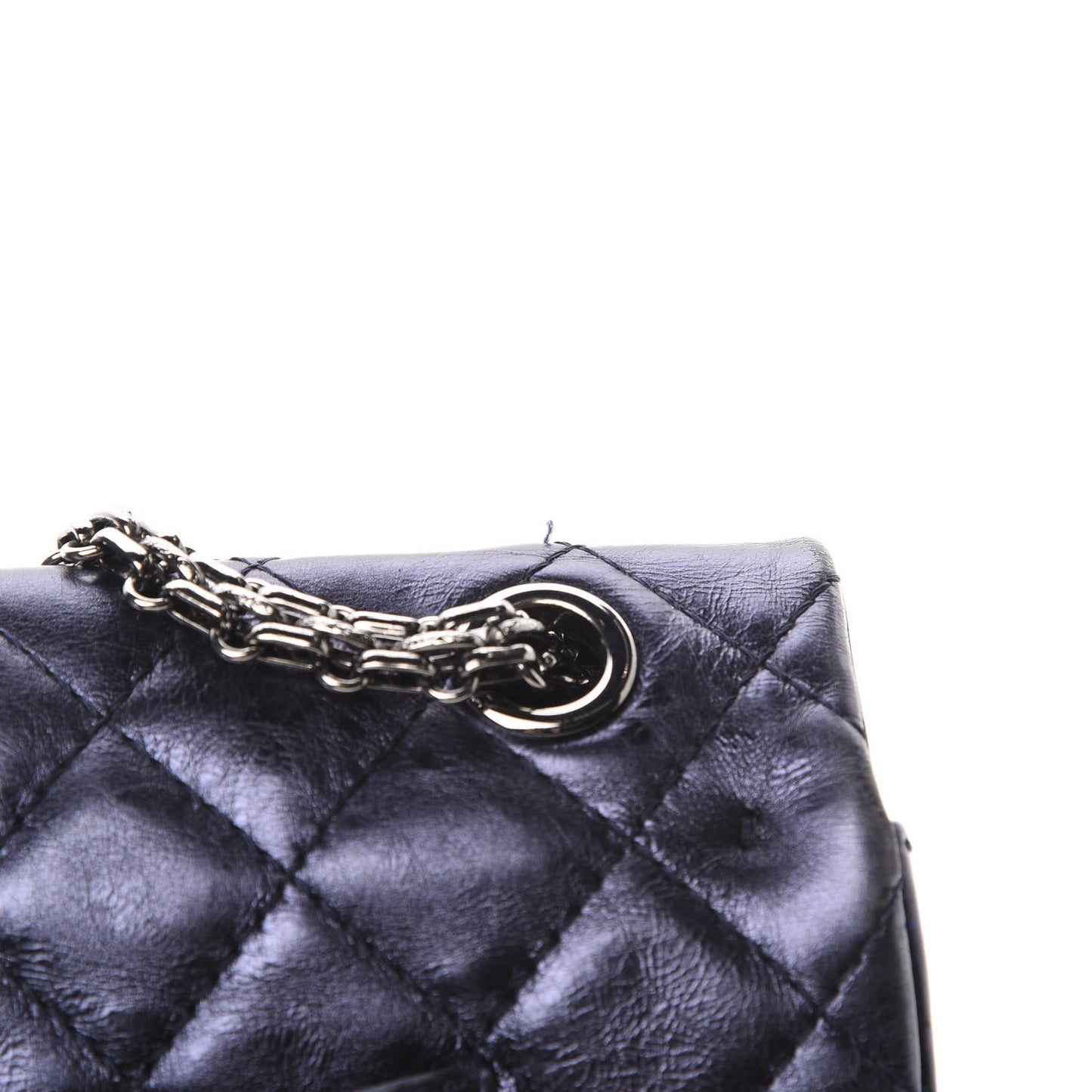 Metallic Calfskin Quilted 2.55 Reissue 226 Flap Marine Fonce