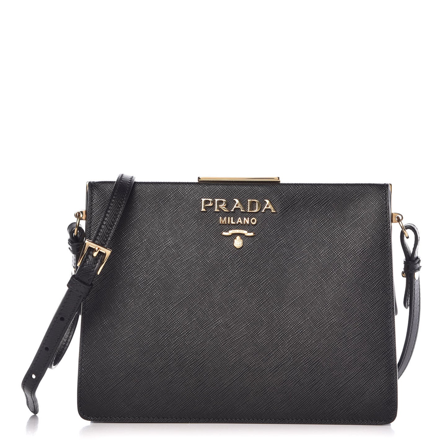 Saffiano City Calf Light Frame Bag Black