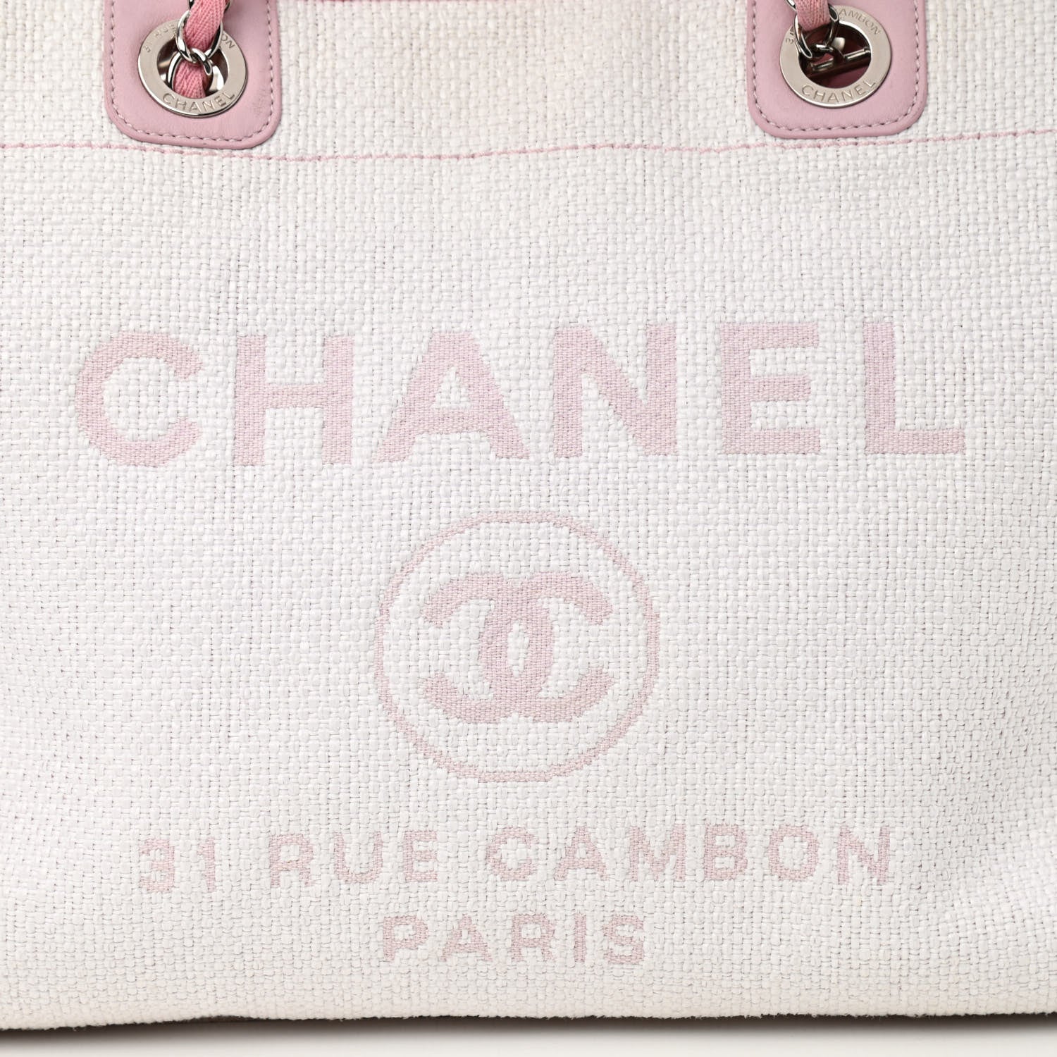Chanel Canvas Small Deauville Tote Light Pink 8 of 13