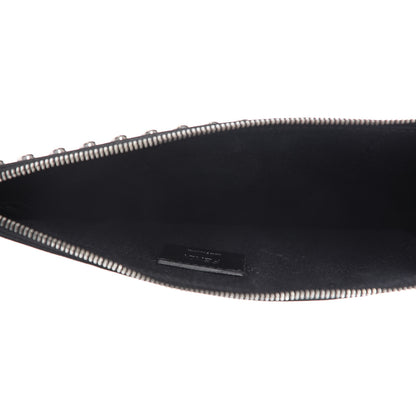 Fendi Vitello Elite Mink Fur Studded Karlito Zip Pouch Black 4 of 6