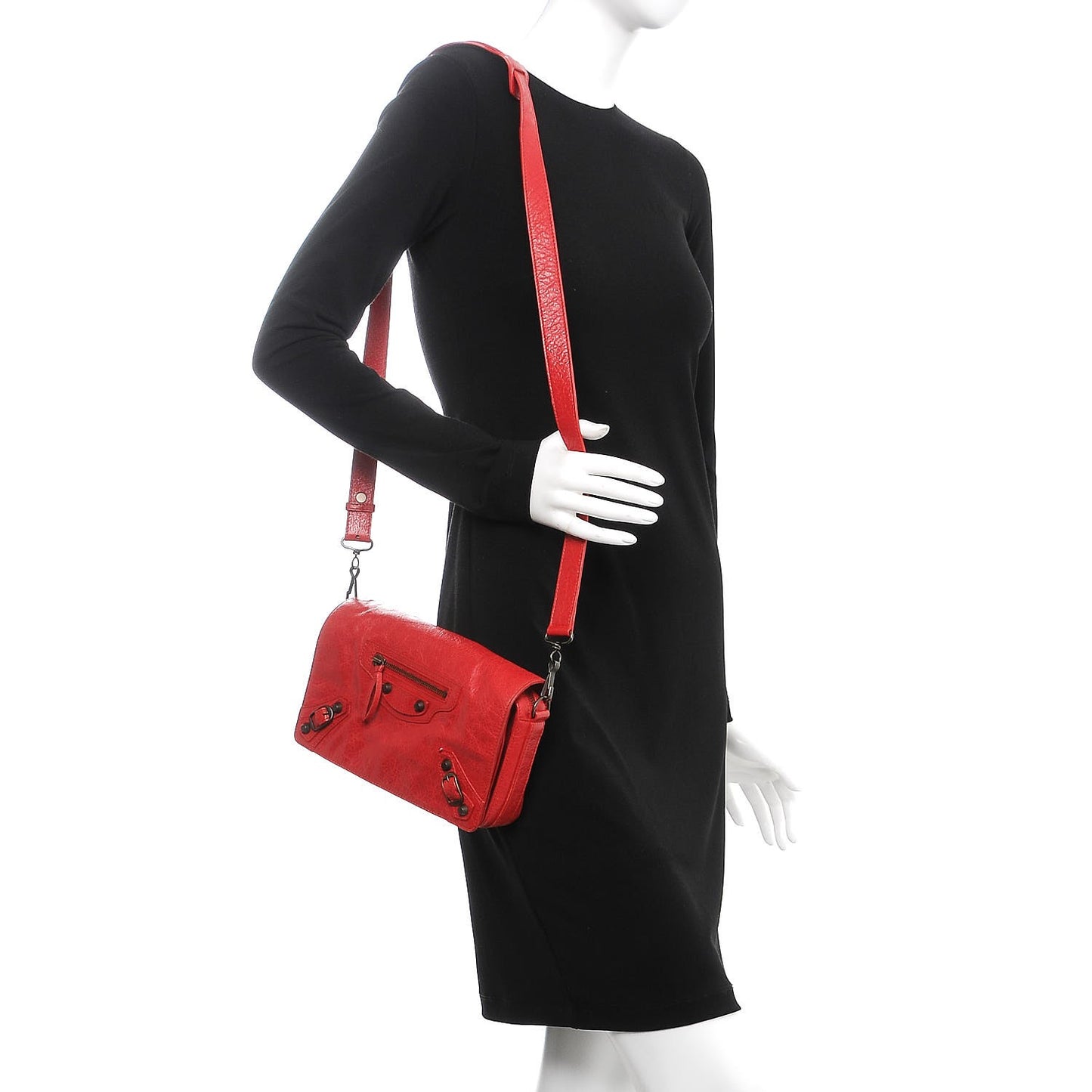 Agneau Classic Hardware Tool Kit Crossbody Rouge Cardinal