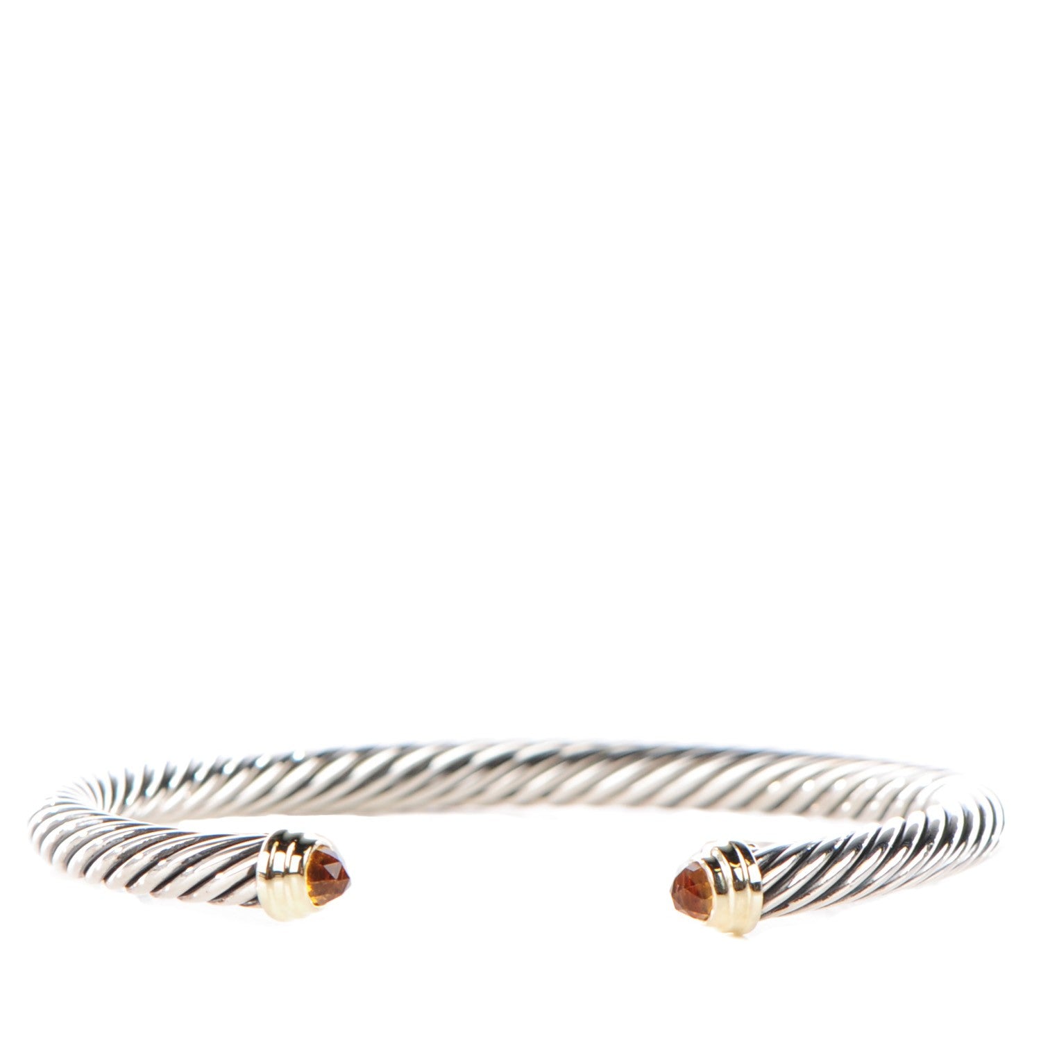 David Yurman Sterling Silver 14K Yellow Gold Citrine 5mm Cable Classics Petite Color Bracelet 1 of 6