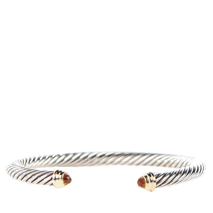 David Yurman Sterling Silver 14K Yellow Gold Citrine 5mm Cable Classics Petite Color Bracelet 1 of 6