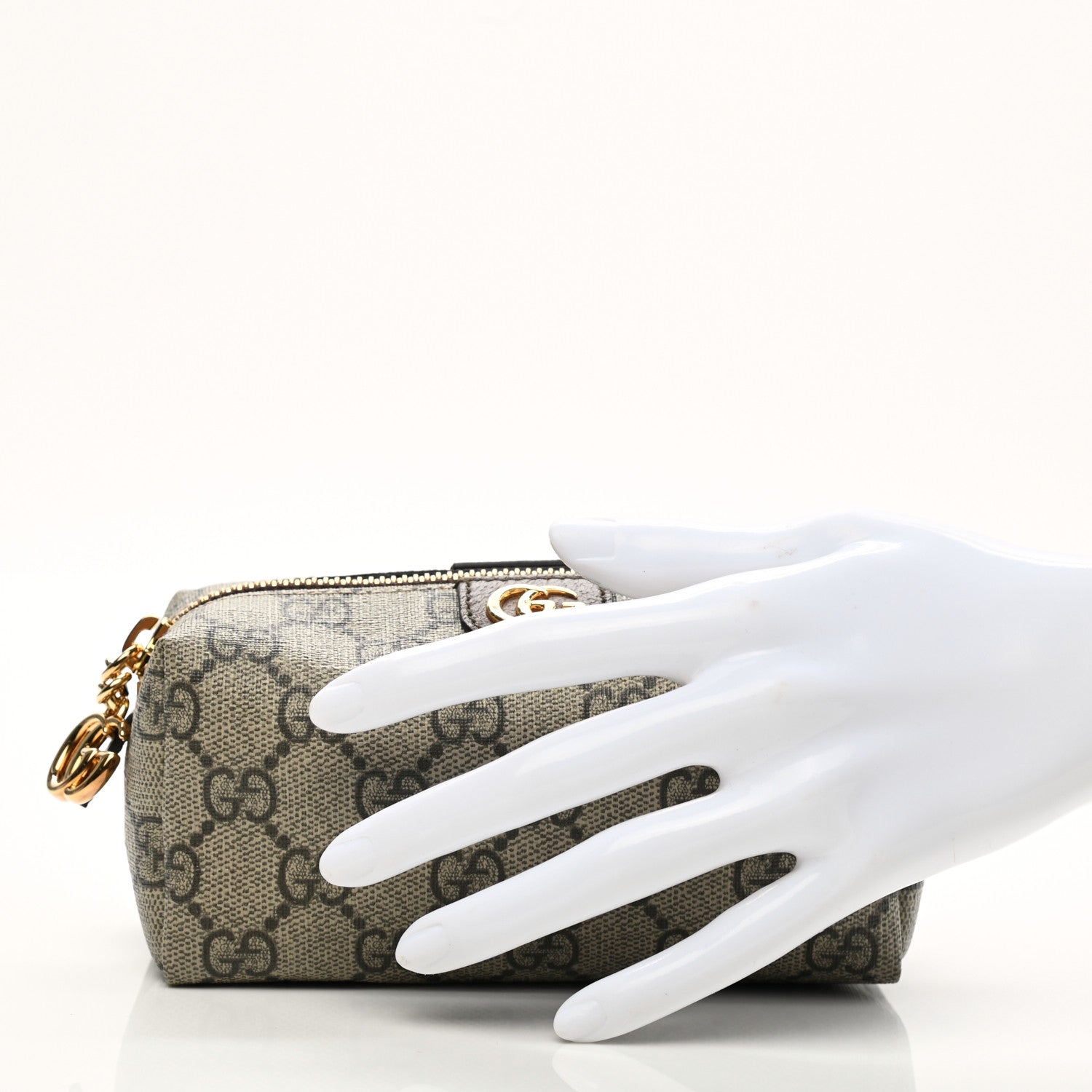 Gucci Soft GG Supreme Monogram Calfskin Small Ophidia Cosmetic Case Beige Ebony New Acero 2 of 7