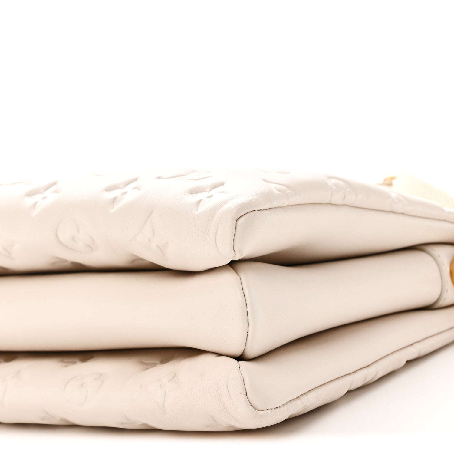 Louis Vuitton Lambskin Embossed Monogram Coussin PM Beige Cream 9 of 10