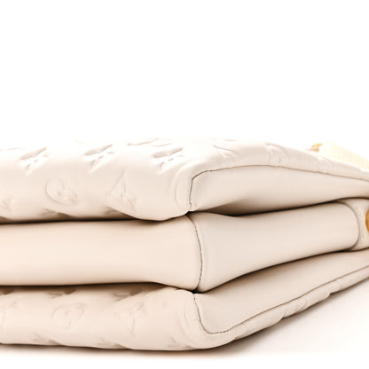 Louis Vuitton Lambskin Embossed Monogram Coussin PM Beige Cream 9 of 10