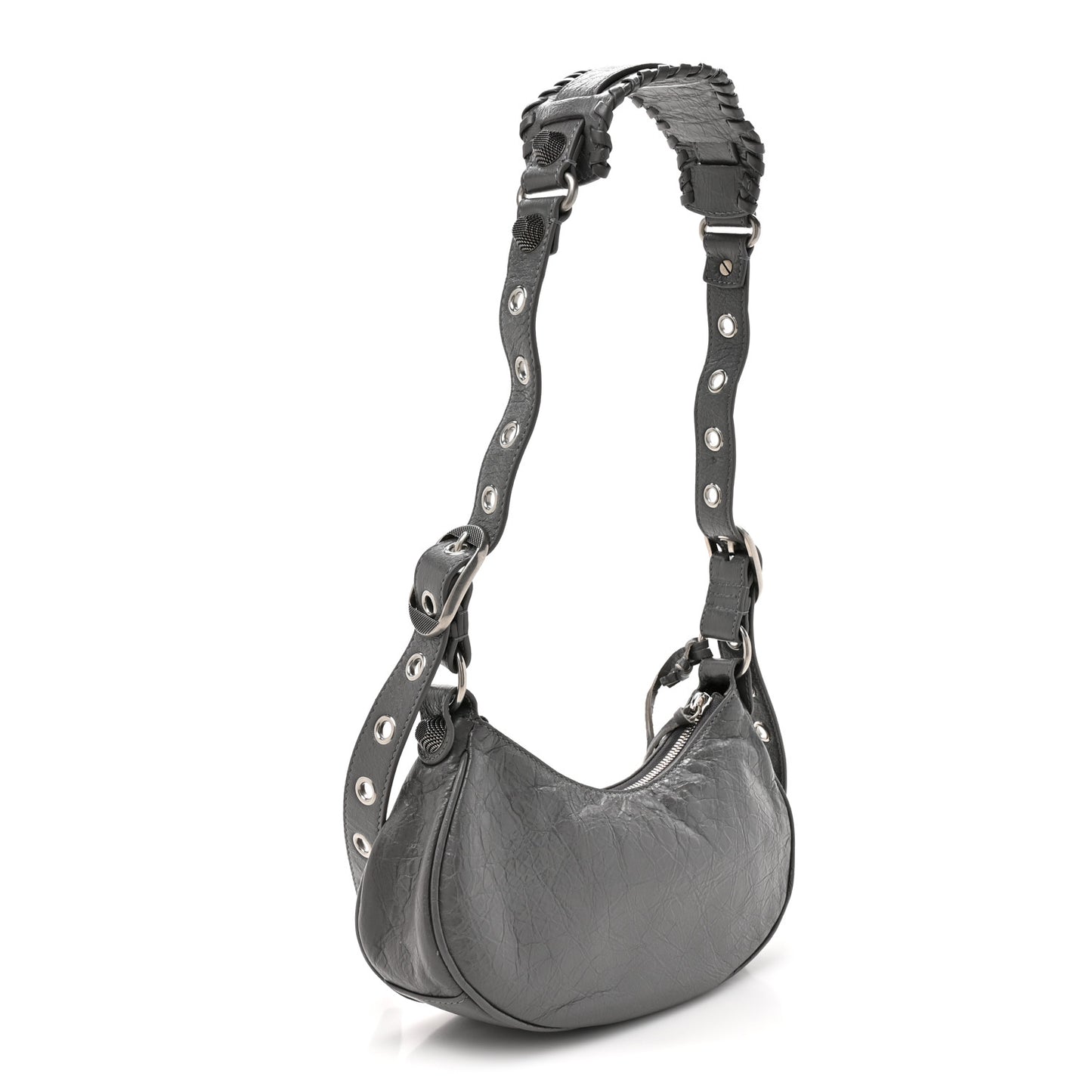 Agneau Arena Le Cagole Shoulder Bag XS Dark Grey