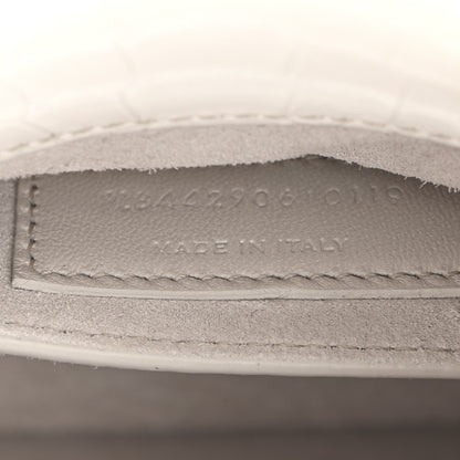 Saint Laurent Calfskin Crocodile Embossed Medium Monogram Sunset Blanc Vintage 7 of 11