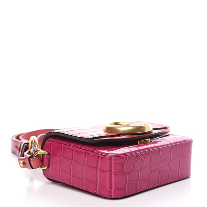 Chloe Calfskin Crocodile Embossed Mini C Double Carry Graphic Pink 3 of 7