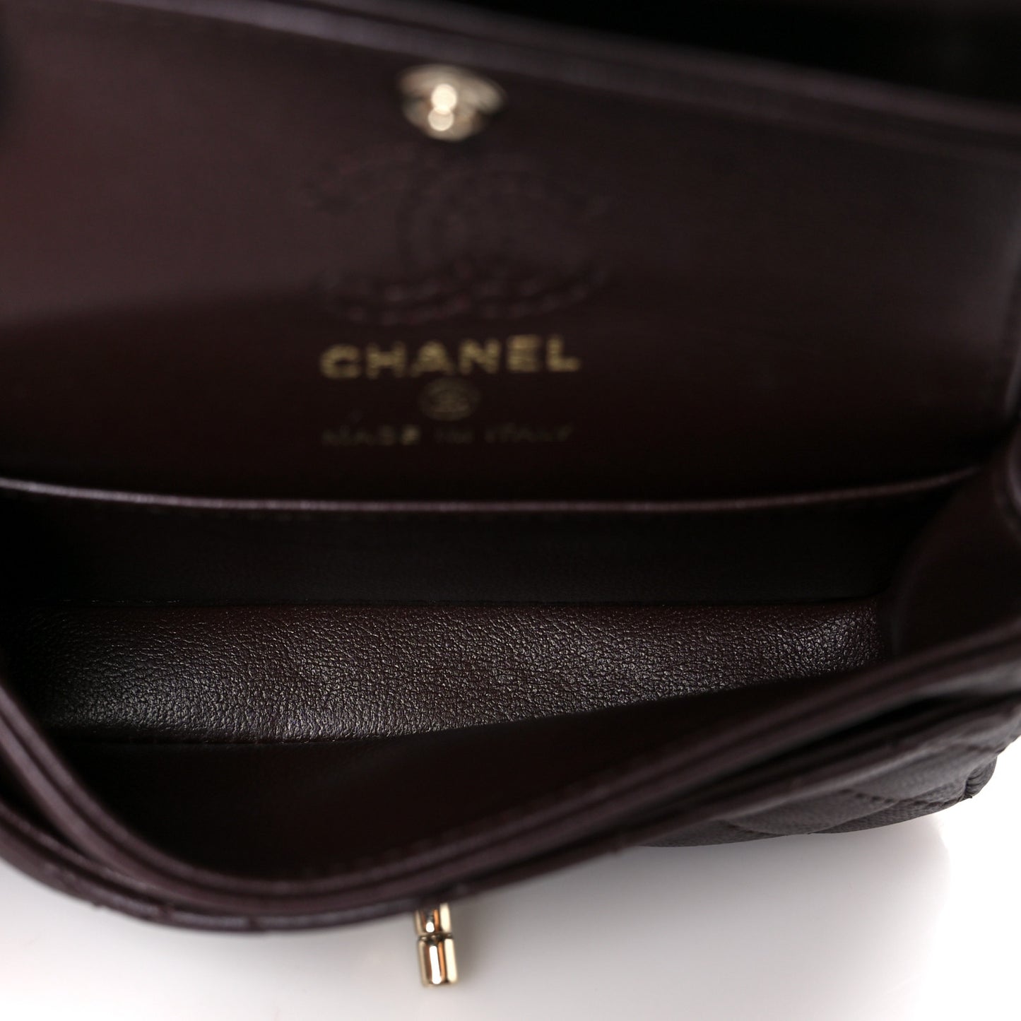 Lambskin Quilted Mini Double Flap With Hook Dark Brown