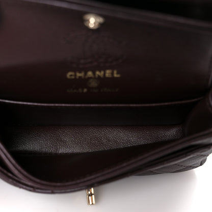 Chanel Lambskin Quilted Mini Double Flap With Hook Dark Brown 5 of 12