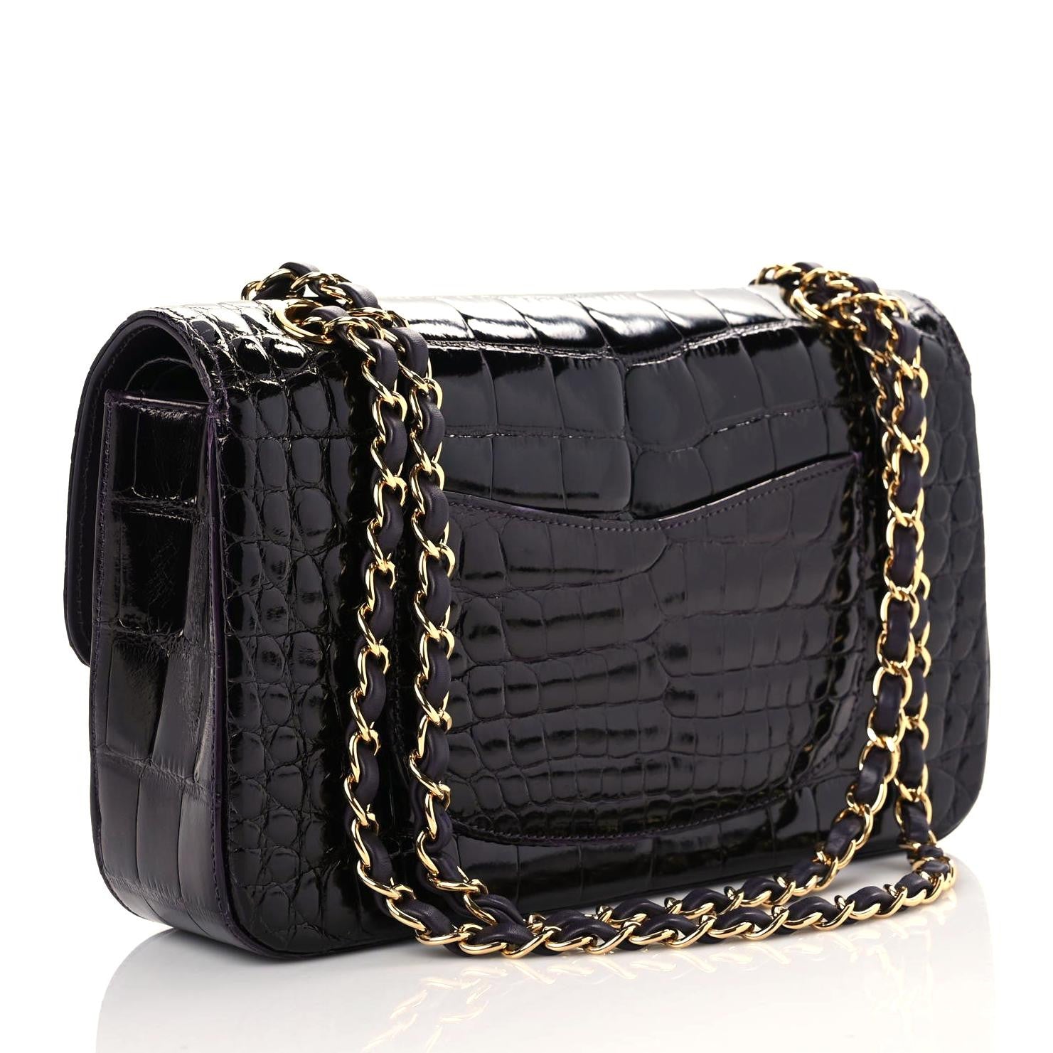 Chanel Alligator Medium Double Flap Purple 3 of 13