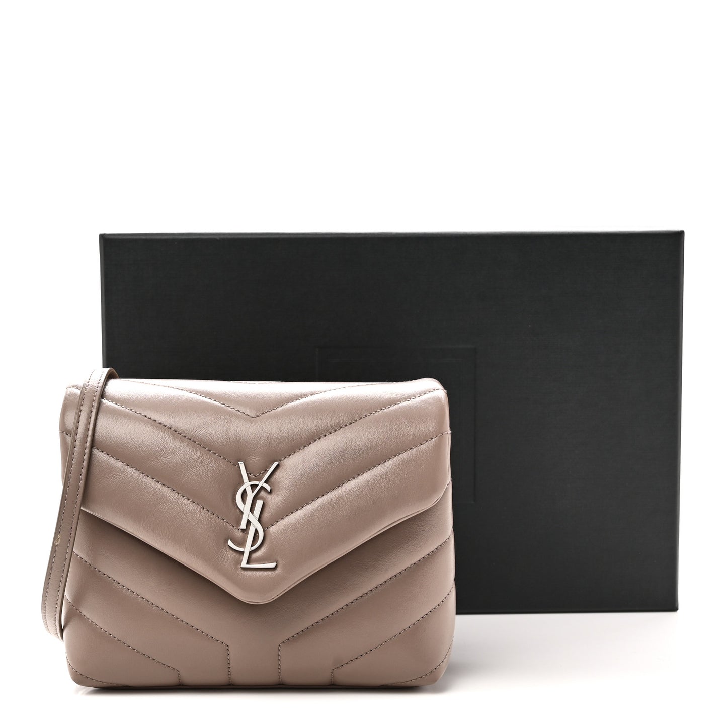 Calfskin Y Quilted Monogram Toy Loulou Crossbody Bag Mink
