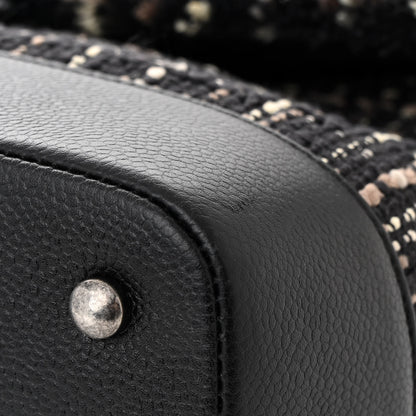Chanel Tweed Trip Top Handle Flap Black Beige 12 of 12