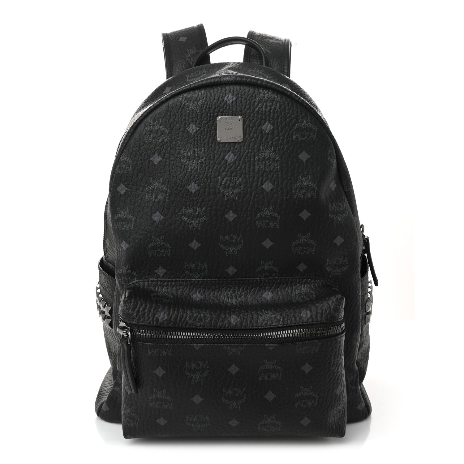 MCM Visetos Medium Side Studs Stark Backpack Black 1 of 10