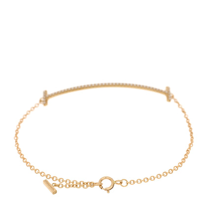 Tiffany 18K Yellow Gold Diamond T Smile Bracelet 2 of 4