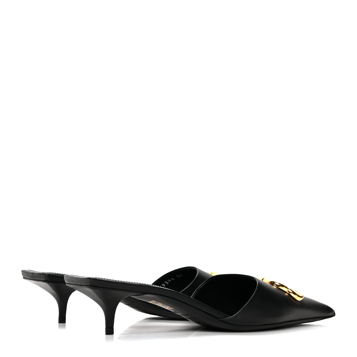 Balenciaga Soft Nappa BB Square Knife Pointed Toe 40mm Mules 39 Black 4 of 8