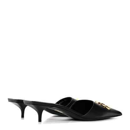 Balenciaga Soft Nappa BB Square Knife Pointed Toe 40mm Mules 39 Black 4 of 8