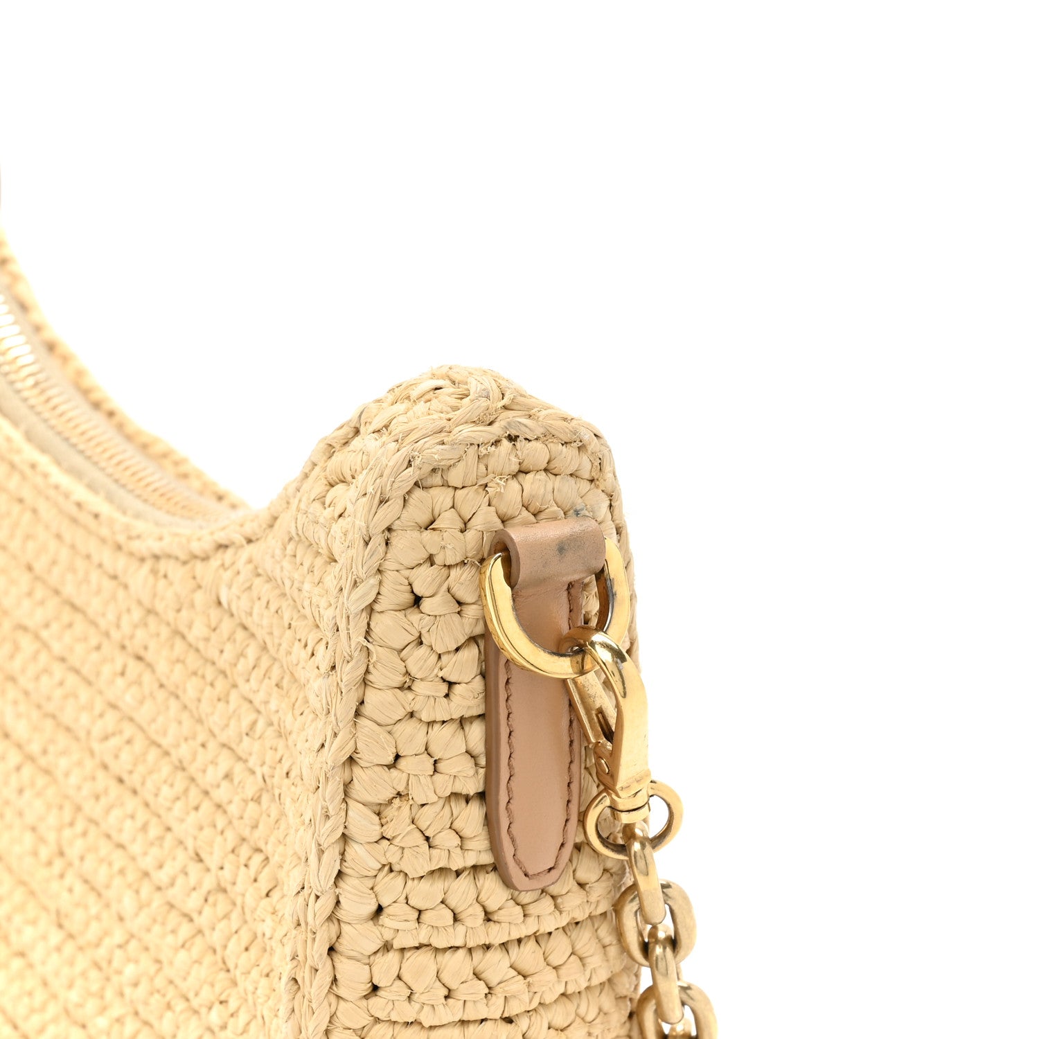 Prada Yarn Raffia Effect Crochet Re-Edition 2005 Shoulder Bag Naturale 12 of 12