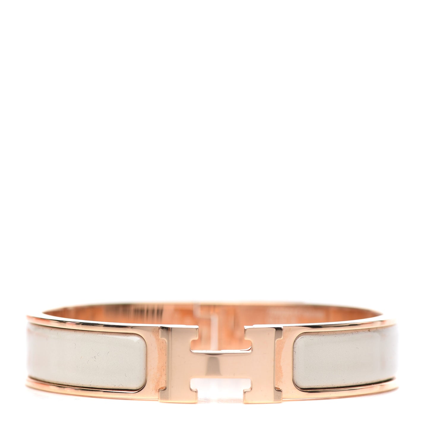 Enamel Narrow Clic Clac H Bracelet PM Pannacotta