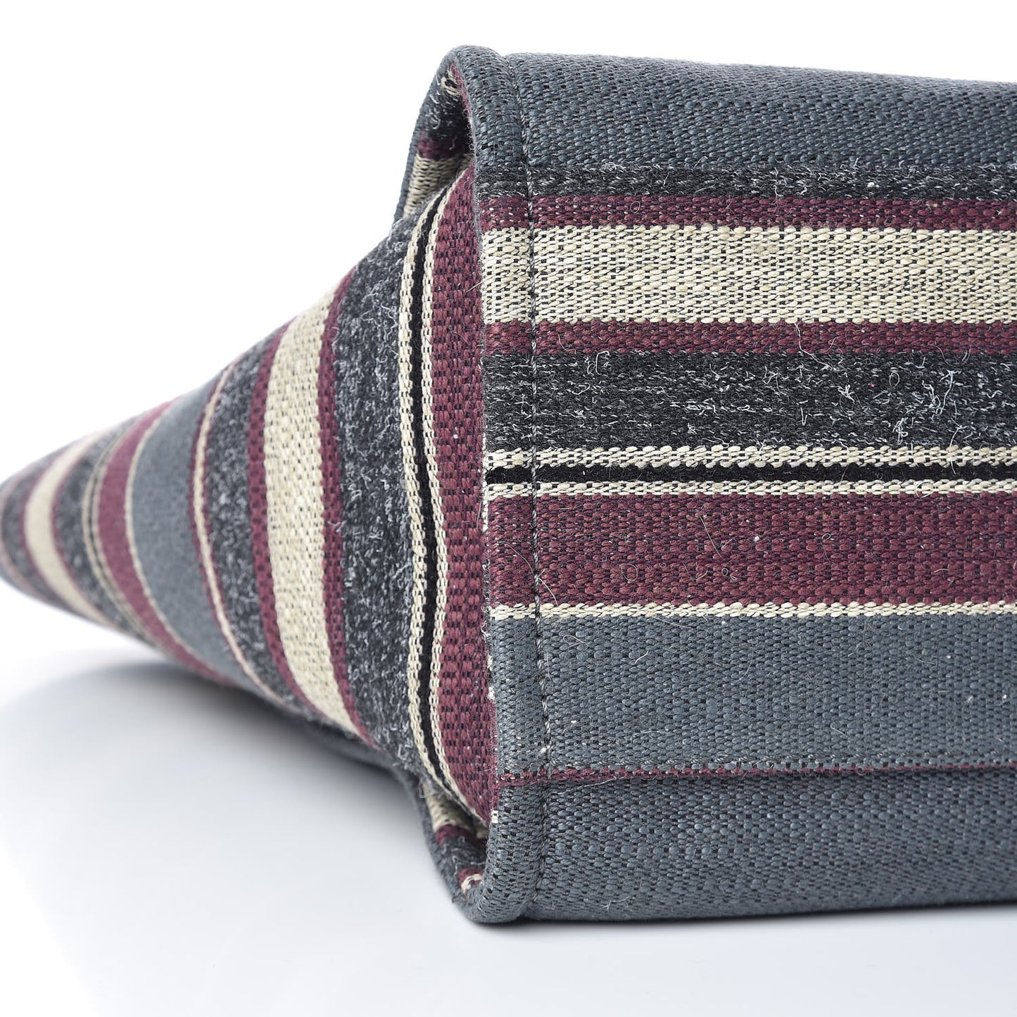 Striped Canvas Medium Deauville Tote Grey