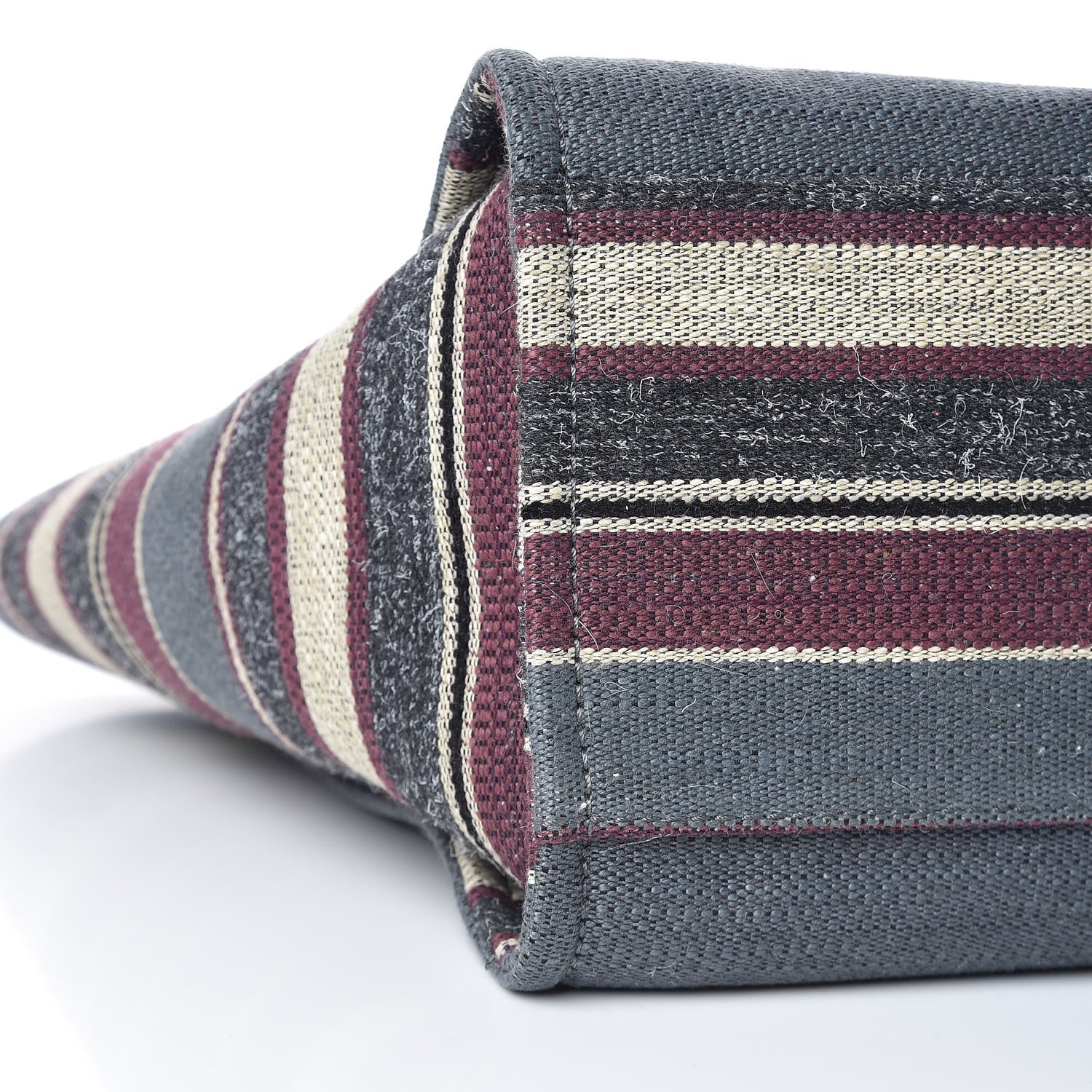 Chanel Striped Canvas Medium Deauville Tote Grey 9 of 10