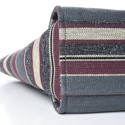 Chanel Striped Canvas Medium Deauville Tote Grey 9 of 10