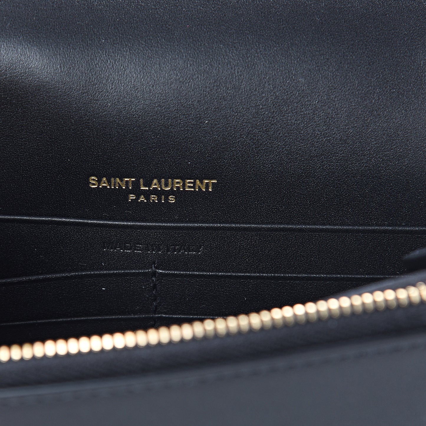 Smooth Calfskin Classic Monogram Kate Tassel Chain Wallet Black