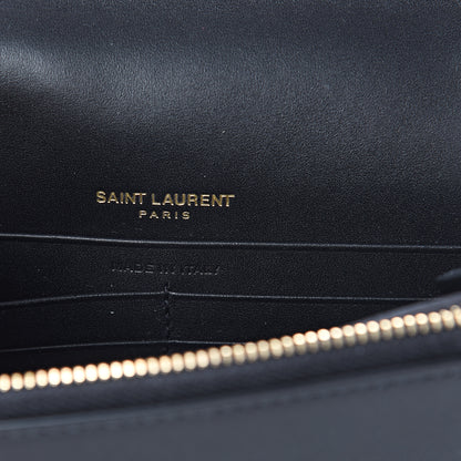 Saint Laurent Smooth Calfskin Classic Monogram Kate Tassel Chain Wallet Black 5 of 7